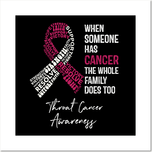 When Someone Has Cancer the Whole Family Does Too Throat Cancer Awareness Wall Art by RW